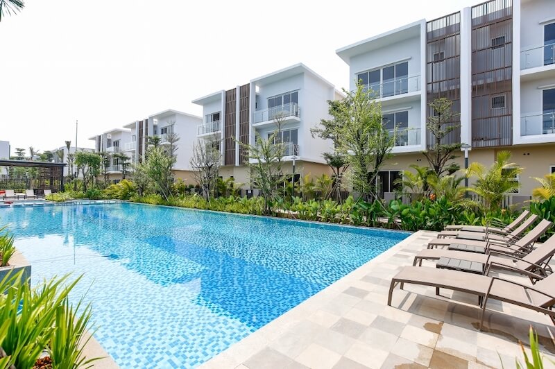 Dự án nhà phố Palm Residence thuộc khu đô thị Palm City với lối thiết kế hiện đại, gần gũi thiên nhiên